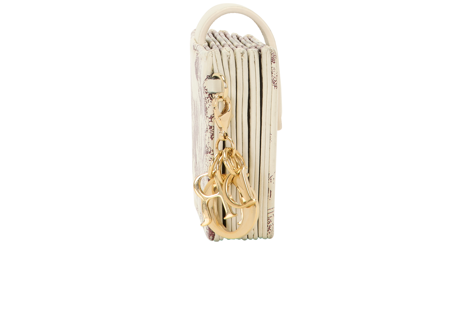 Christian Dior Toile De Jouy Card Wallet, &pound;220, Accessories, Burgundy/White, Leather, Side view